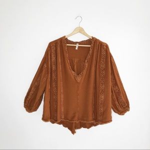 FP Intimately I Mean It Robber Burnt Orange Top S